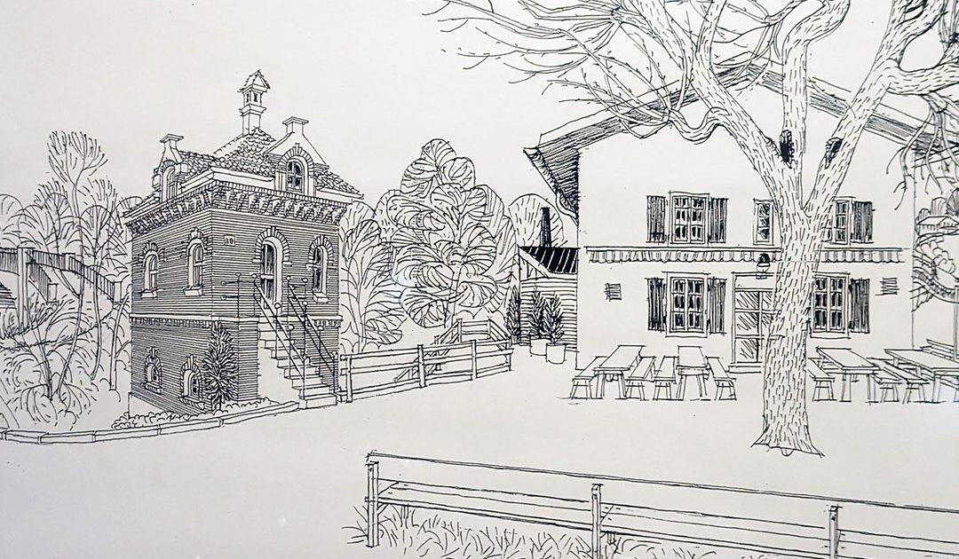 Zeichnung - Historische Ansicht Mühle