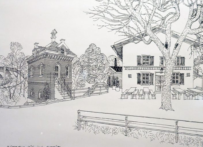Zeichnung - Historische Ansicht Mühle